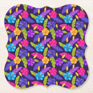 Tropiska blad och blommor Mönster-23857 Underlägg Papper