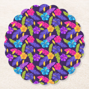 Tropiska blad och blommor Mönster-23857 Underlägg Papper