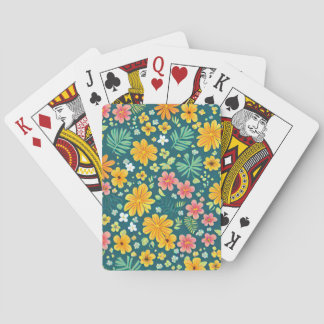 Tropiska blad och blommor mönster casinokort