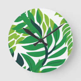 Tropiska blad och växter rund klocka
