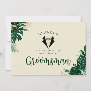 Tropiska blad & Smoking Vill du vara min bestman