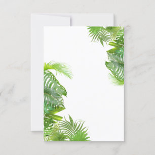 Tropiska blad tomt inbjudningskort