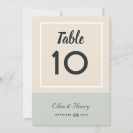 Tropiska blåsor och Gröntar Beach Wedding Bordsnum Tack Kort