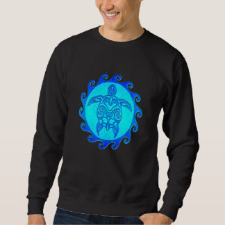Tropiska Blåstammen Turtle Maori Sol Lång Ärmad Tröja