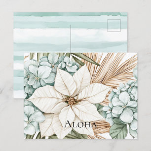 Tropiska blåvita blommor vykort