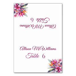 Tropiska blister i bröllop-platta-vattenfärgsfärg bordsnummer