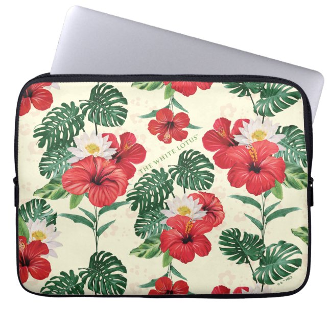 Tropiska blodkroppar av vita lotus laptop fodral (Framsidan)