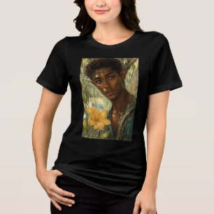 Tropiska blomfairer: Manlig i grön gul fleur T Shirt