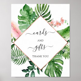 Tropiska blomkort och presentkort poster