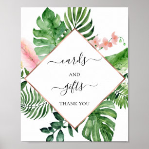 Tropiska blomkort och presentkort poster