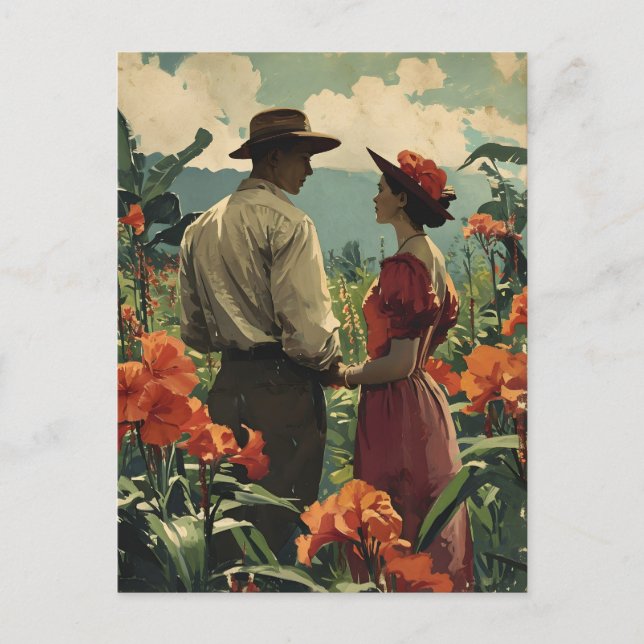 Tropiska blomman Romantik Harmony Vykort (Framsida)