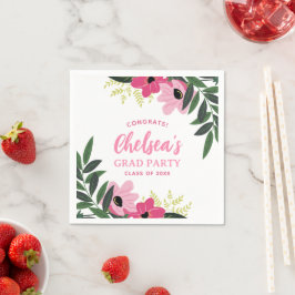 Tropiska Blommigt Personligen Grad Party Pappersservett