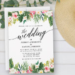Tropiska Blommigten Bröllop Inbjudningar<br><div class="desc">Modern Kalligrafi-skript,  Watercolor Tropical Blommigt Greenery Wedding Invation.</div>