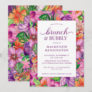 Tropiska Blommigten Brunch Bubly Möhippa Inbjudningar