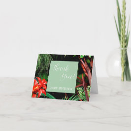 Tropiska Blommigten, Earthy Färg, Modern, Bröllop. Tack Kort