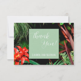 Tropiska Blommigten, Earthy Färg, Modern, Bröllop. Tack Kort