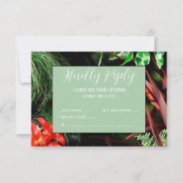 Tropiska Blommigten, Earthy Färg, Modern, Bröllop. Tack Kort