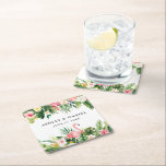 Tropiska Blommigten Flamingo Bröllop Underlägg Papper Kvadrat<br><div class="desc">Den moderna vattenfärgen Tropical Blommigt Greenery Bröllop Underlägg med Rosa Flamingo.</div>