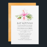 Tropiska Blommigten för vattenfärg Bat mitzvah Inbjudningar<br><div class="desc">Bat mitzvah inbjudan till vattenfärgsstrand med rosa och orange hibiscus designad för att snabbt och enkelt kunna anpassas till dina händelsespecifikationer.</div>