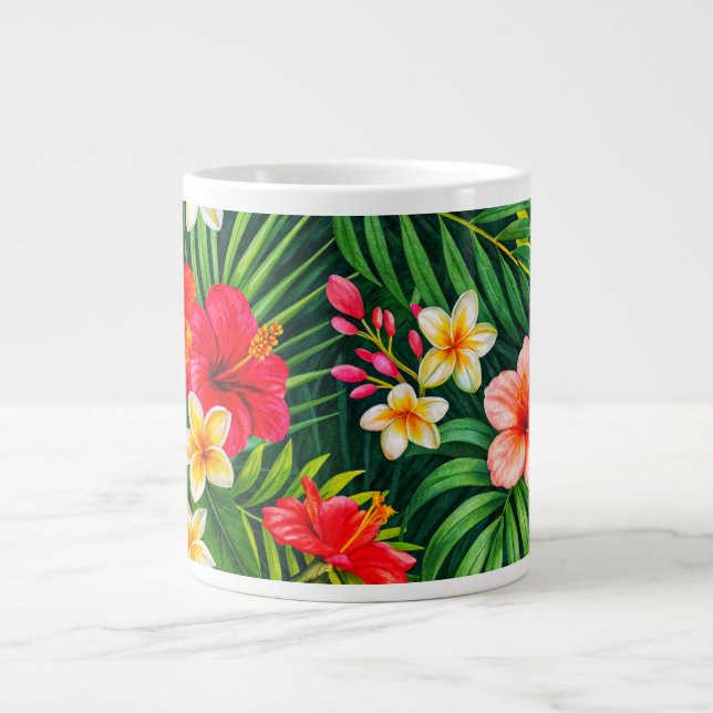 Tropiska Blommigten Gift Jumbo Mugg (Framsidan)