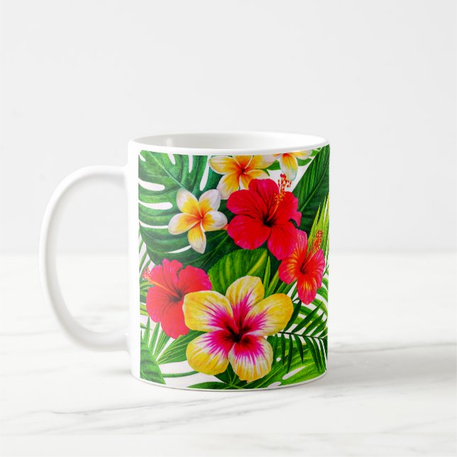 Tropiska Blommigten Gift Kaffemugg (Vänster)