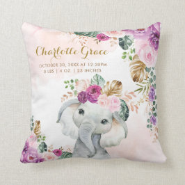 Tropiska Blommigten Greenery Elephant Baby Birgate Kudde