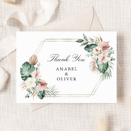 Tropiska Blommigten Handflatan  geometrisk Guld Br Tack Kort