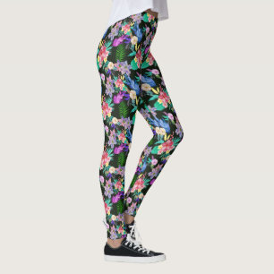 Tropiska Blommigten Hawaii Leggings