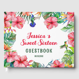 Tropiska Blommigten Hawaii Sweet sixteen Gästböcker