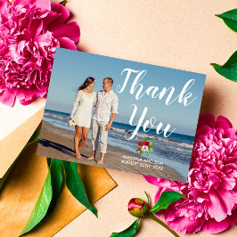 Tropiska Blommigten Hibiscus Island Bröllop Tack Kort