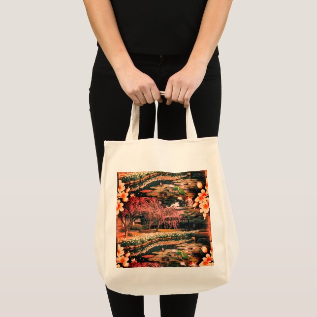 Tropiska Blommigten Livsmedel Tote Bag Tygkasse (Framsida (produkt))