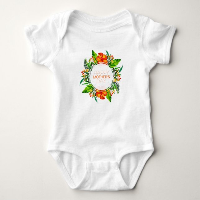 Tropiska Blommigten Lycklig Mors dag | Kostym T Shirt (Framsida)