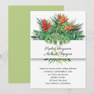 Tropiska Blommigten och Foliage Botaniska Bröllop