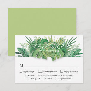 Tropiska Blommigten och Foliage Botaniska Bröllop OSA Kort
