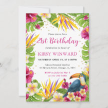 Tropiska Blommigten Ram Toucan Birthday