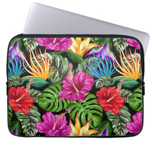 Tropiska Blommigten Sommaren Mood Mönster Laptop Fodral