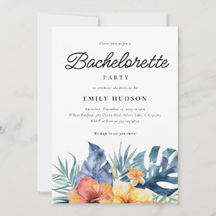 Tropiska Blommigten Summer Bachelorette Party Inbjudningar