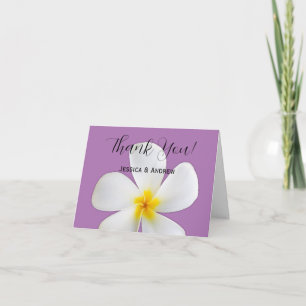 Tropiska Blommigten, White Plumeria, Lavender, Brö Tack Kort