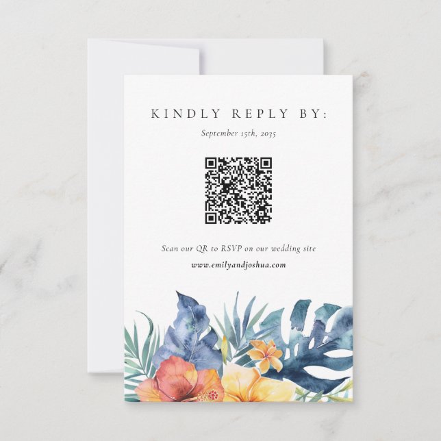 Tropiska Blommigtens Bröllop OSA QR-kod, sommar (Framsida)