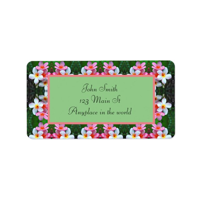 Tropiska blommor adressetikett (Framsidan)