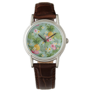 Tropiska blommor & ananas armbandsur