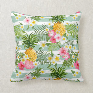 Tropiska blommor & ananas på krickarandar kudde