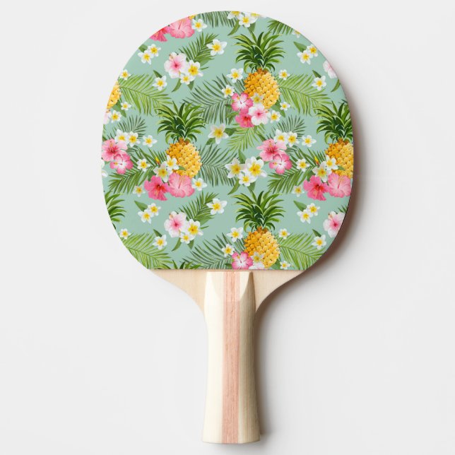 Tropiska blommor & ananas pingisracket (Framsidan)