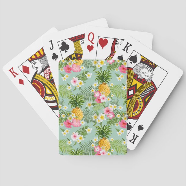 Tropiska blommor & ananas spel kort (Baksidan)