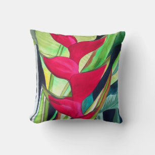 Tropiska blommor av arten Lobster Klo Heliconia Kudde