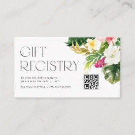 Tropiska blommor, babyvisningsprogram QR-kodregist Tilläggskort