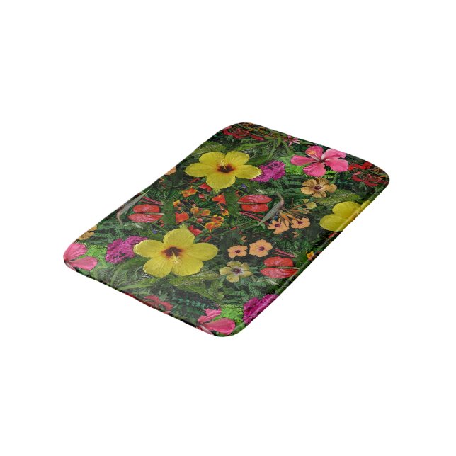 Tropiska blommor badrumsmatta (Vinklad)