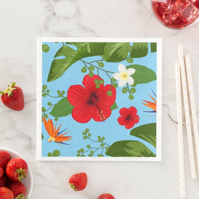 Tropiska blommor Bakgrund 12 Pappersservett (Insitu)