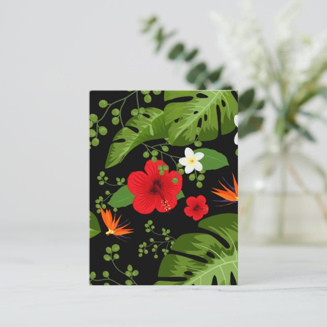 Tropiska blommor Bakgrund 4 Vykort (Stående Fram)