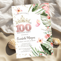 Tropiska blommor blad diamanter 100-årsdag